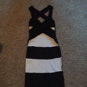 Mini black and white cocktail dress L